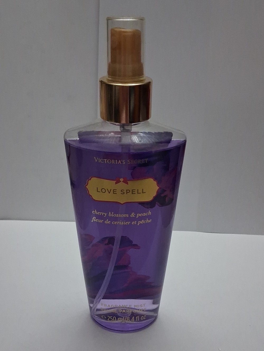 Victoria's Secret Love Spell Fragrance Mist - Purple with Gold Accents